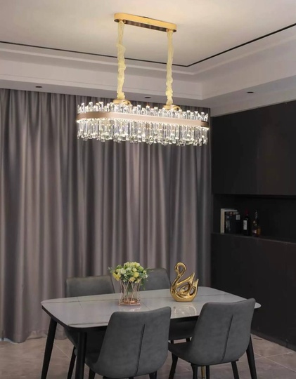 Люстра подвесная ERDI 95*28 золото, кристалл, металл, LED.