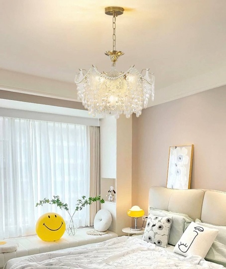 Люстра подвесная, медный, стекло, NEWSBRINGER 50*26, металл, E14.