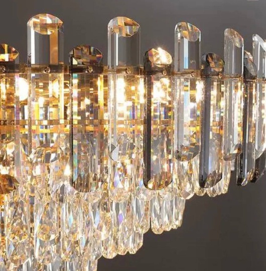 Люстра подвесная ALIM 75*53 золото, кристалл, металл, E14.