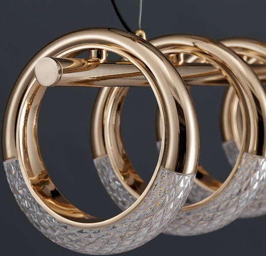 Подвесной светильник MAI HE MAI золотой, 5 колец. Natural light - светильник 5 колец, LED, 15 Вт