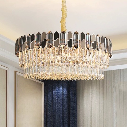 Люстра подвесная, дымчатый, медный, стекло, AYHAN 45*28, металл, E14.