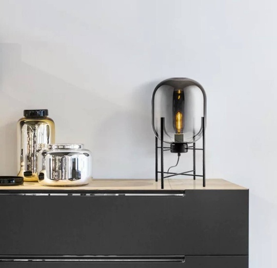 Настольная лампа CHAD 37*86, дымчато-серый, металл, Е21.