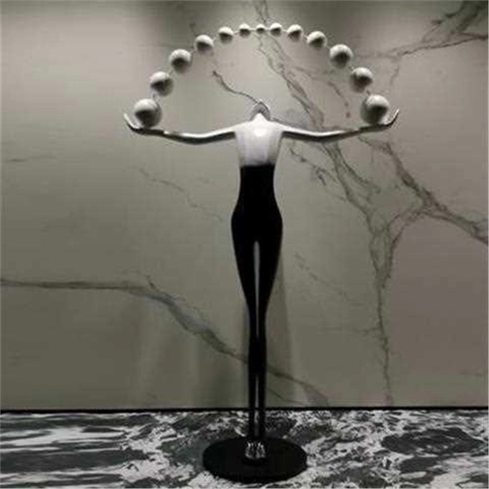 Торшер черно-белый Artist, 135*60*230 см, LED, 8 Вт, смола, стекловолокно