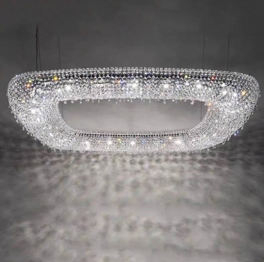 Люстра подвесная, серебро, хрусталь, SUSAN 120*120*28 металл, G9.