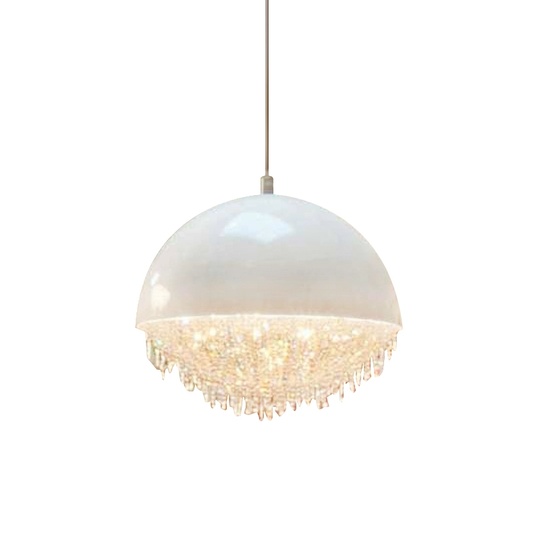 Люстра подвесная, серебро, белый, кристалл, SALENA 40*50 металл, LED.