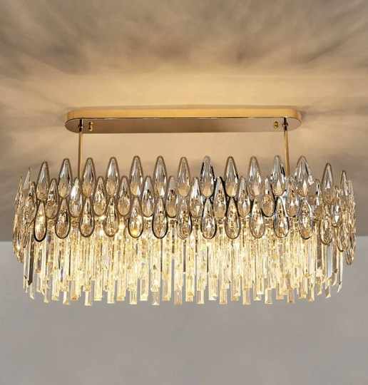 Люстра ASHU 100*28 золото, стекло, металл, Е14.