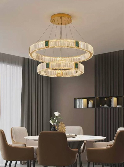 Люстра подвесная CAGDAS 160*150 бронза, кристалл, металл, LED.