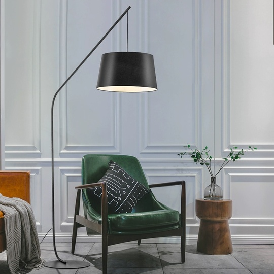 Торшер, черный, Yugla 205*150, светодиодный, E27, металл, ткань