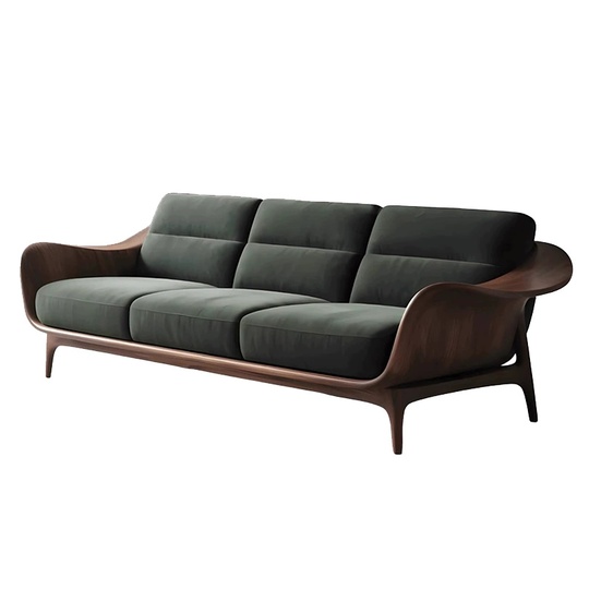 Прямой диван Audrey темный орех, ткань, 220*85*80 см