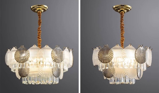 Люстра подвесная ERKE 50*28 золото, стекло, металл, Е14.