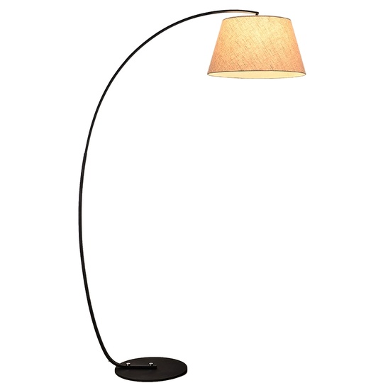 Торшер, черный, бежевый Norman 170*100, светодиодный, E27, металл, ткань