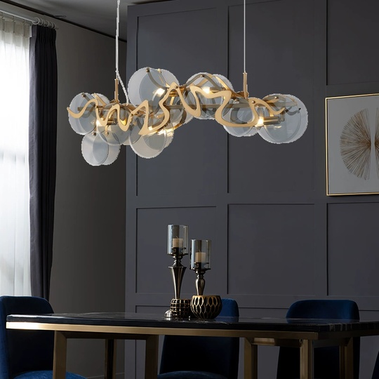 Люстра подвесная, медный, стекло, WARMTH 105*40, металл, E14.