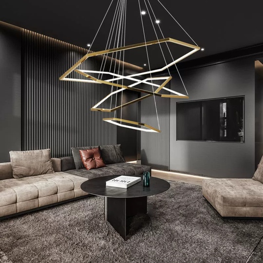 Люстра подвесная, медь, ПММА, BARNEY 80*100*120*150 металл, LED.