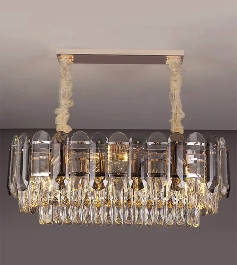 Люстра подвесная BERNA 100*30 дымчатый, стекло, металл, Е14.