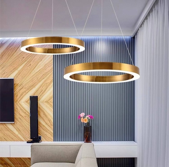 Люстра подвесная, медь, ПММА, CHARLEY 60*5 металл, LED.