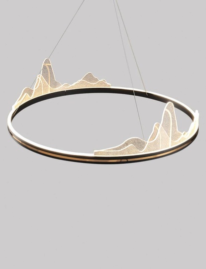 Люстра подвесная, черный, ПММА, CHAD BLACK 60*20, металл, LED