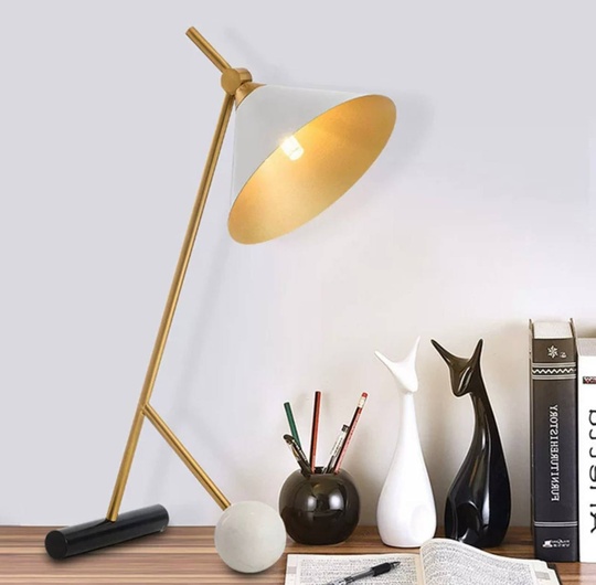 Настольная лампа FRADDY 25*53, античная бронза, мрамор, металл