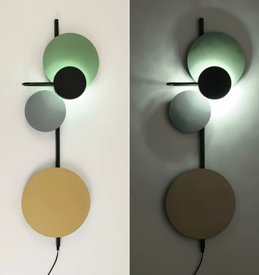 Настенный светильник, БРА HAKAN 36*98, зеленый, металл, LED.