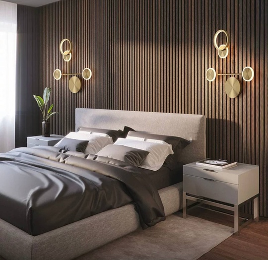 Настенный светильник, Бра, HAROLD 47*47, золотой, металл, LED.