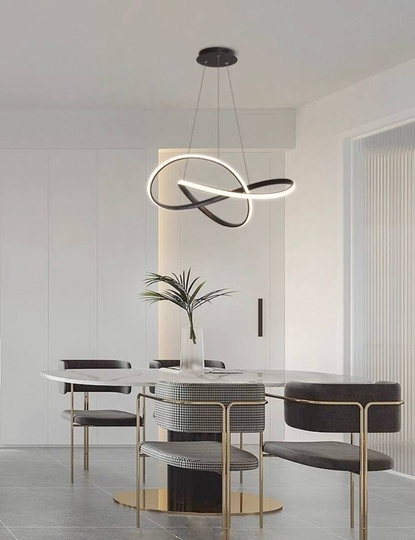 Люстра подвесная, черный, ПММА, JOSEPH BLACK 60*120, металл, LED