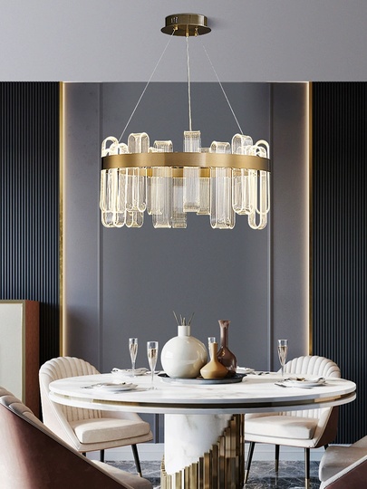 Светильник подвесной медный Evolqua, металл, трос 120 см, 80*30 см, LED