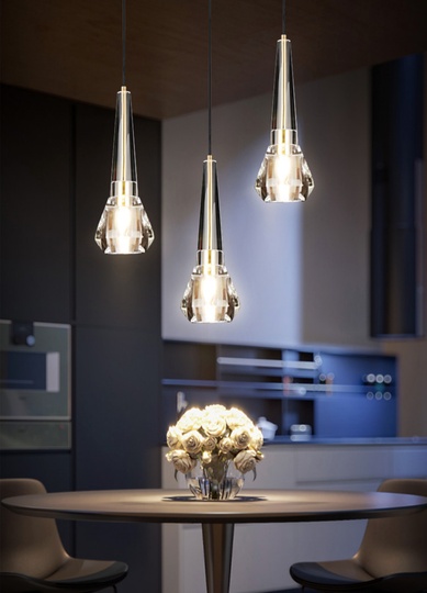 Подвесной светильник прозрачный. 13*36 см. FONTENAY - Дизайнерский, E14, 40 Вт