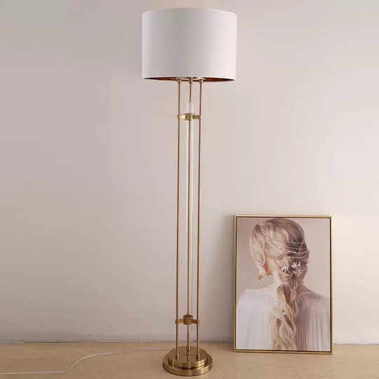 Торшер золото Virelo, 45*165 см, светодиодный, Е27, металл, 15 Вт