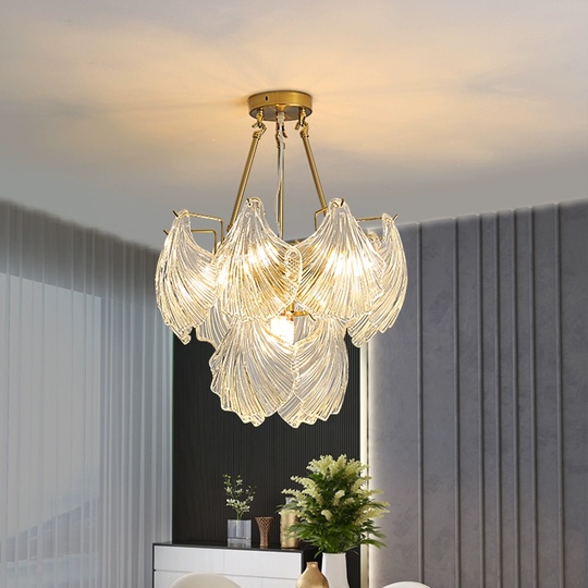 Люстра подвесная, медь, стекло, GUNEL 60*38, металл, Е14.