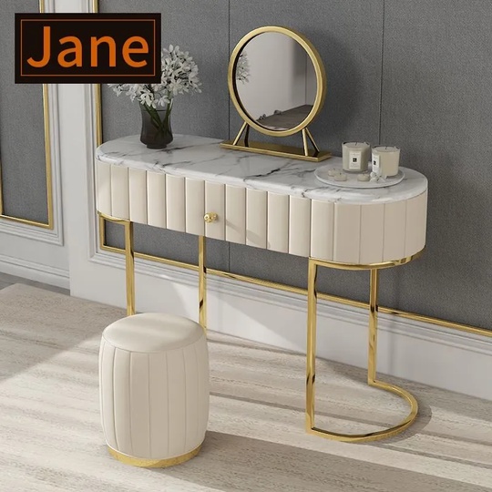Туалетный столик Jane с пуфиком и зеркалом, 110х48х80 см