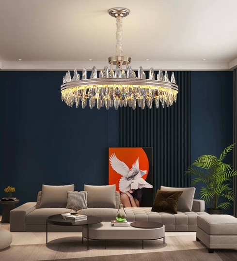 Люстра подвесная ERGEM 60*32 золото, стекло, металл, LED.