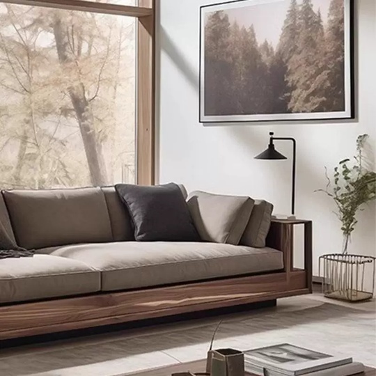 Прямой диван Alfred темный орех, ткань, 240*80*65 см