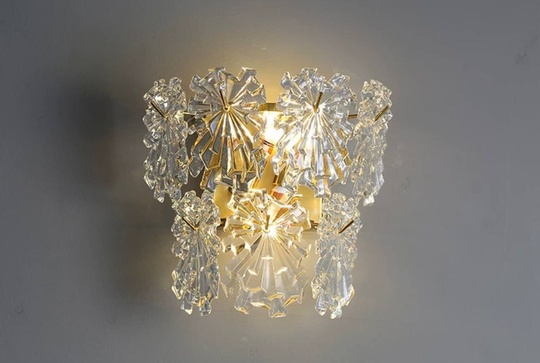 Настенный светильник, БРА ZAC 30*30, медный, прозрачный, стекло, металл, Е14.