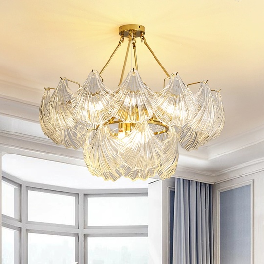 Люстра подвесная, медь, стекло, GUNEL 80*38, металл, Е14.