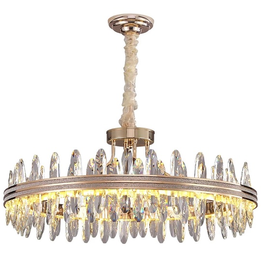 Люстра подвесная ERGEM 80*32 золото, стекло, металл, LED.