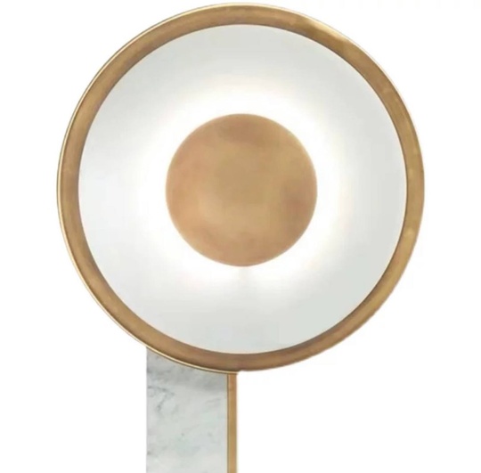 Настольная лампа BETO 32*43, мрамор, акрил, белый, античная бронза