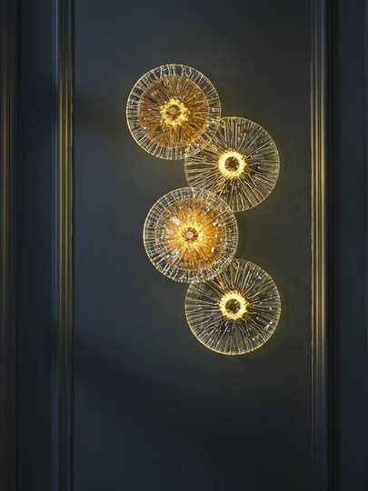 Настенный светильник NORM, Бра, 30*62, янтарный, стекло, металл, LED.