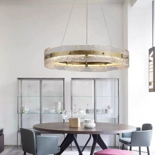 Светильник подвесной бронзовый Aelvaric, металл, стекло, трос 150 см, 60*13 см, LED