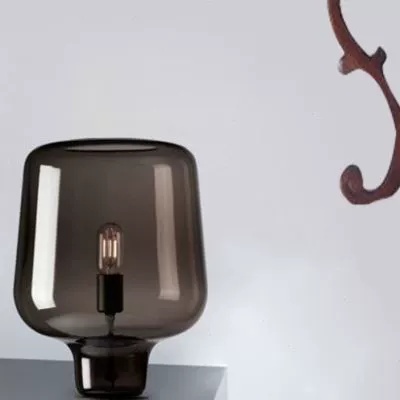 Настольная лампа FRANK 23*40, дымчатый пепел, стекло.