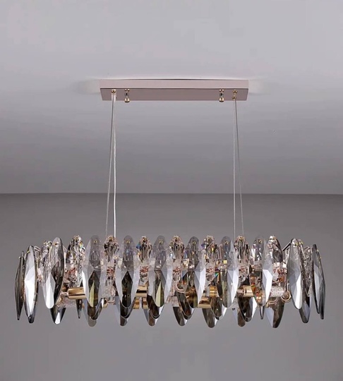 Подвесной светильник ADAK 100*18, золотой, стекло, металл,  Е14.