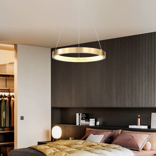 Люстра подвесная, медь, ПММА, NALA 60*4 металл, LED.