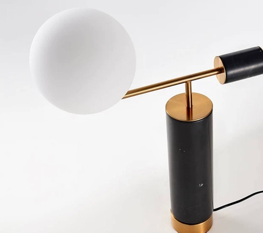 Настольная лампа PASCAL 50*64, черный, металл, мрамор.