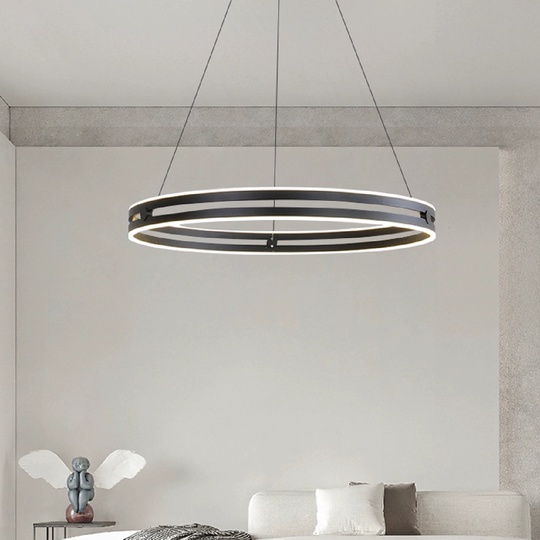 Светильник подвесной черный Elypz, металл, трос 120 см, 100*7.5 см, LED