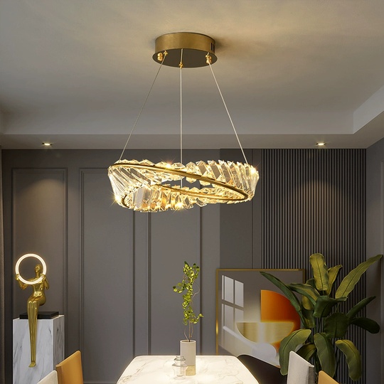 Люстра подвесная, золотой, кристалл, GLAMOROUS 40*10, металл, LED.