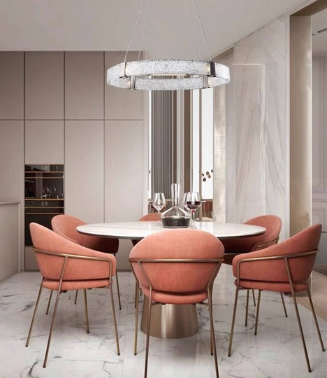 Люстра подвесная, черный, стекло, CHAIM BLACK 80*10, металл, LED