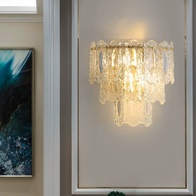 Настенный светильник, БРА WELTER 20*26, медный, прозрачный, стекло, металл, Е14.