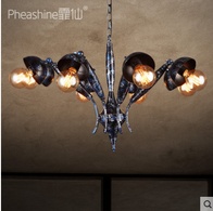 Дизайнерский светильник черный Elvara, 1 м, 83*45 см, накаливания, E27, железо, металл, лофт, черный