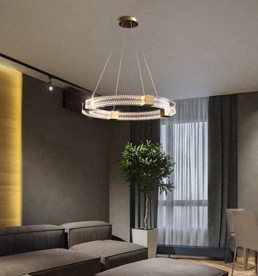 Люстра подвесная, медь, ПММА, SAMUEL 120*100, металл, LED