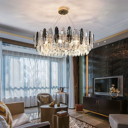 Люстра подвесная BENAY 100*25 дымчатый, стекло, металл, Е14.