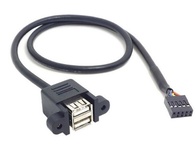 Кабель 2USB A- USB 2.0 10-pin M (0.5 м)