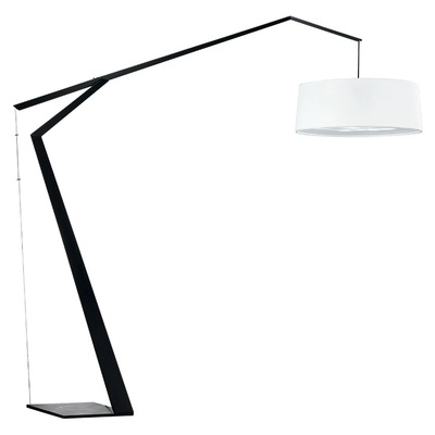 Торшер, черный, белый, Lumens 186*186, светодиодный, E27, металл, ткань